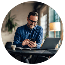 Business Man on Mobile Phone Booking Appointment Business Man on Mobile Phone Booking Appointment