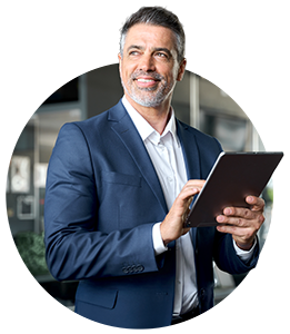 Business Man with Tablet